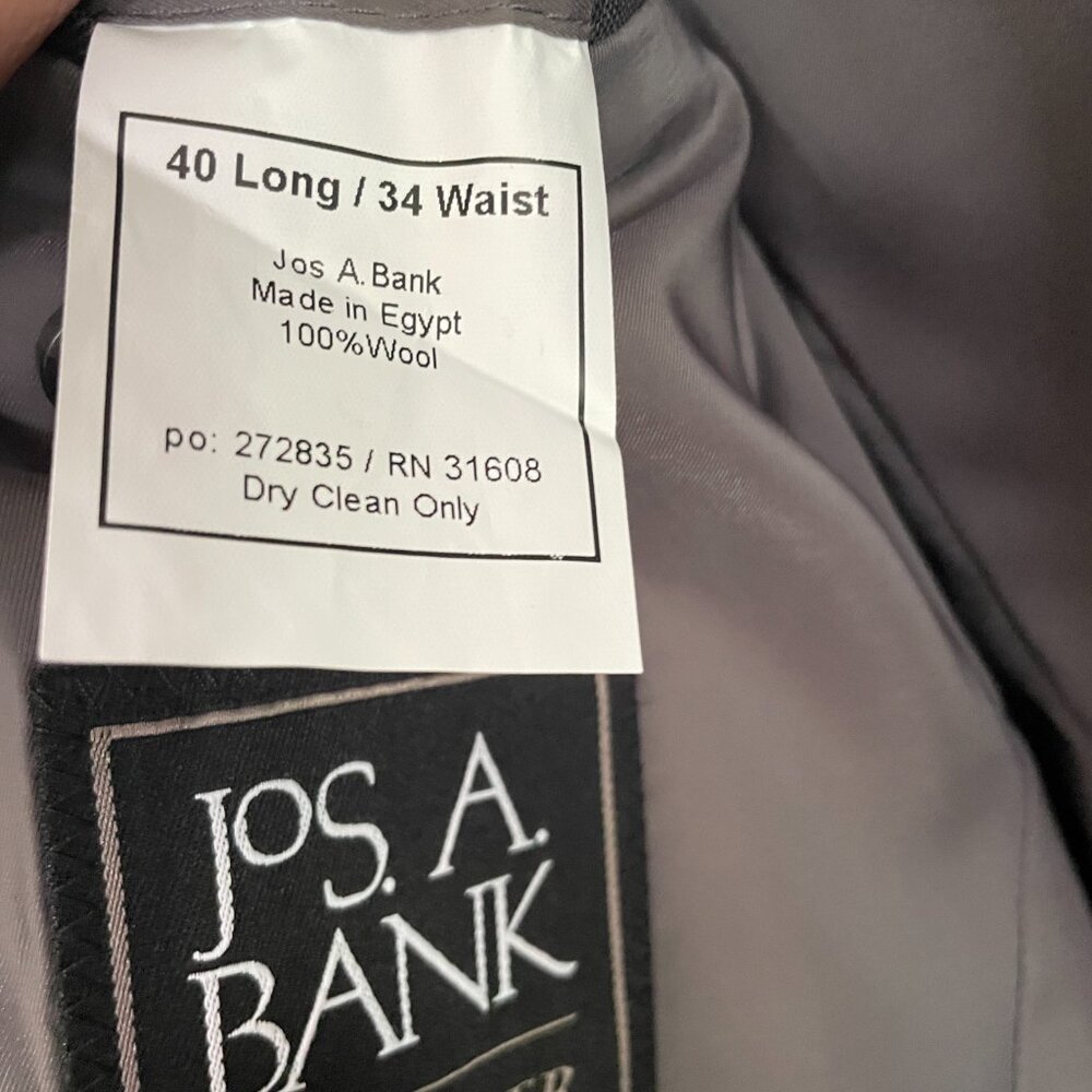 Jos.A. Bank Traveler Collection Slim Fit Suit | Grey | Size 40L /34W - Picture 6 of 9